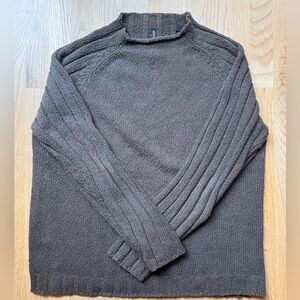 Men's Dark Brown Cotton Cable Sweater